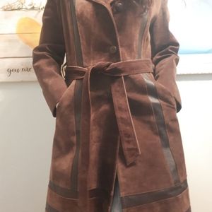 Vintage Brown suede long jacket